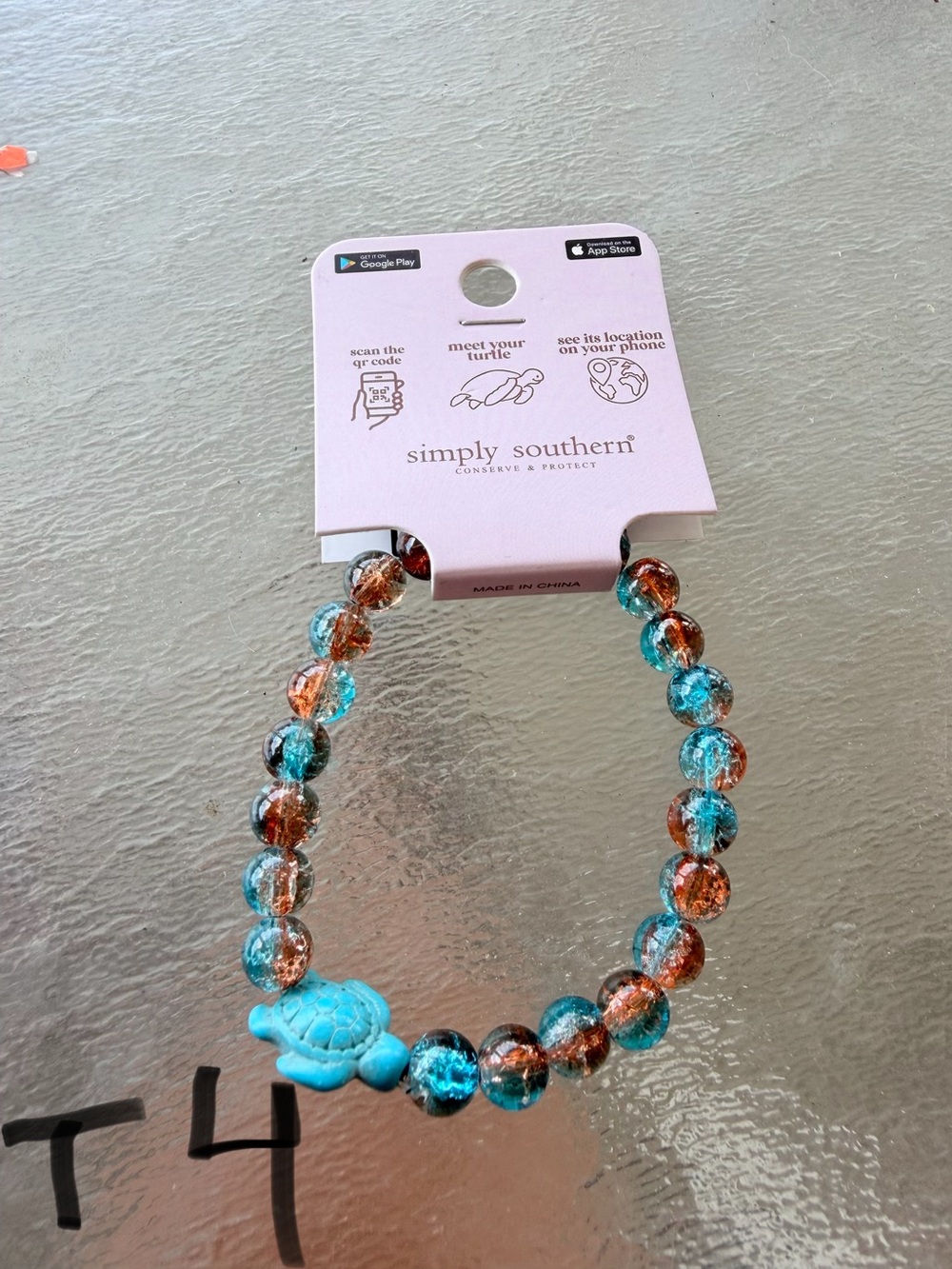 Simply Southern Trackable TURTLE Charm Beaded Bracelets - Picture 4 of 7